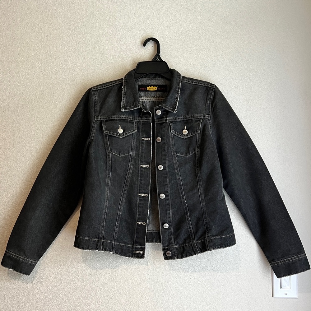 Y2K Todd Oldham Jean Jacket | Large | Black Vintage Denim